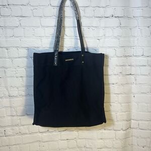 Ralph Lauren Tote Bag Black Canvas Handbag Purse Pocketbook